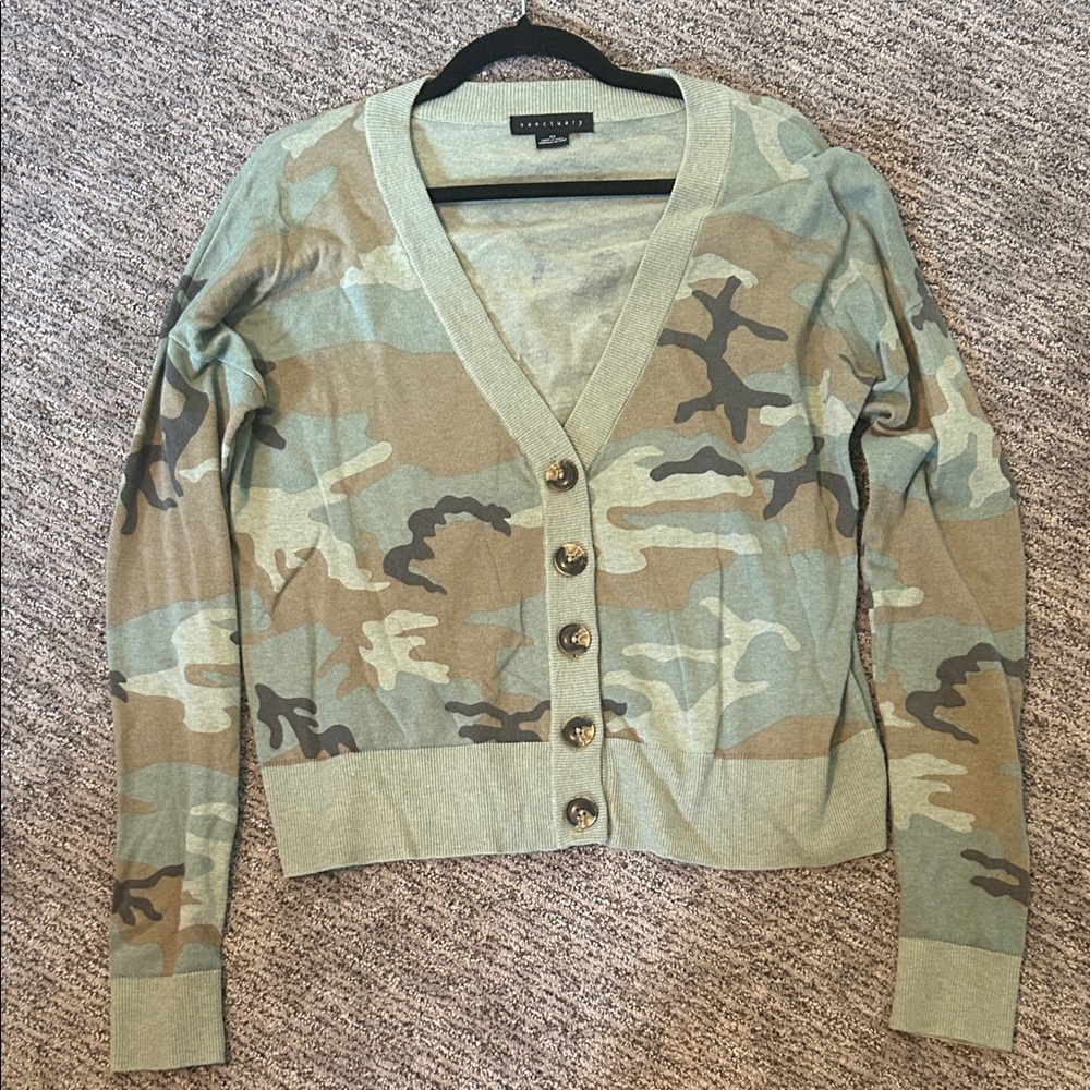 Sanctuary Women's Green Camouflage Cardigan
